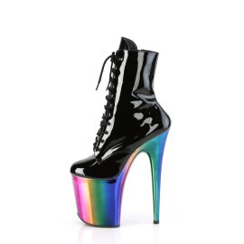 Pleaser FLAMINGO-1020RC Stivaletti con Plateau Vernice Cromato Nero Multicolore EU-35 / US-5