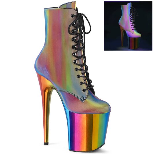 Pleaser FLAMINGO-1020RC Stivaletti con Plateau Riflesso Cromato Multicolore EU-35 / US-5