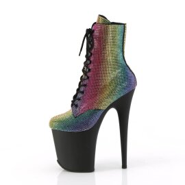 Pleaser FLAMINGO-1020RS Stivaletti con Plateau Strass Multicolore EU-39 / US-9