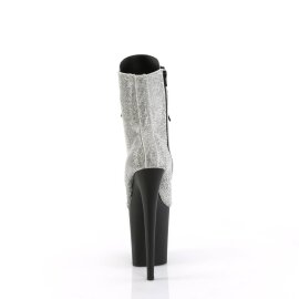 Pleaser FLAMINGO-1020RS Stivaletti con Plateau Strass Argento EU-41 / US-11