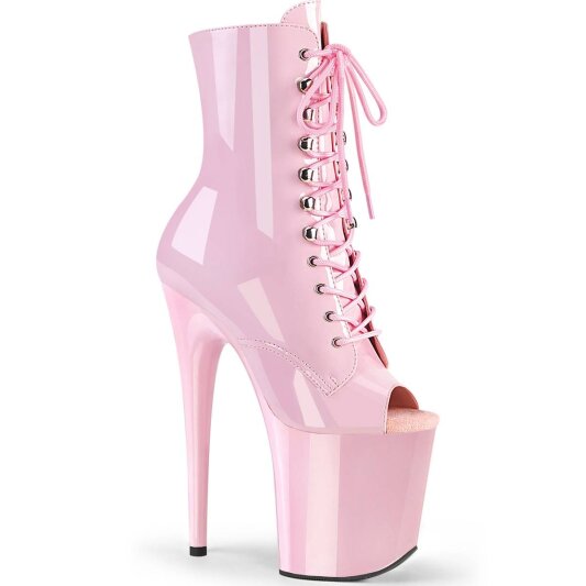 Pleaser FLAMINGO-1021 Stivaletti con Plateau Vernice Rosa Chiaro EU-35 / US-5