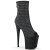 Pleaser FLAMINGO-1031GM Stivaletti con Plateau Strass Glitter Nero Argento EU-40 / US-10