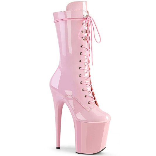 Pleaser FLAMINGO-1050 Stivaletti con Plateau Vernice Rosa EU-36 / US-6