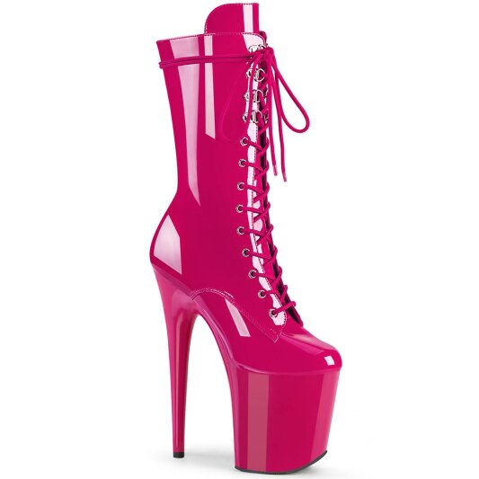 Pleaser FLAMINGO-1050 Stivaletti con Plateau Vernice Rosa EU-35 / US-5