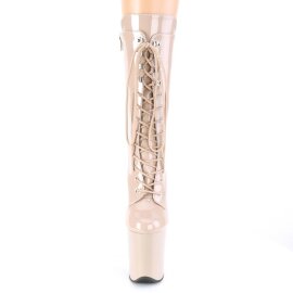 Pleaser FLAMINGO-1050 Stivaletti con Plateau Vernice Beige EU-35 / US-5