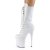 Pleaser FLAMINGO-1050 Stivaletti con Plateau Vernice Bianco EU-40 / US-10
