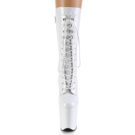 Pleaser FLAMINGO-1050 Stivaletti con Plateau Vernice Bianco EU-35 / US-5