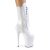 Pleaser FLAMINGO-1050 Stivaletti con Plateau Vernice Bianco EU-35 / US-5