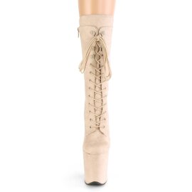 Pleaser FLAMINGO-1050FS Stivaletti con Plateau Camoscio Sintetico Beige EU-35 / US-5