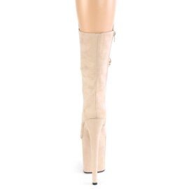 Pleaser FLAMINGO-1050FS Stivaletti con Plateau Camoscio Sintetico Beige EU-39 / US-9