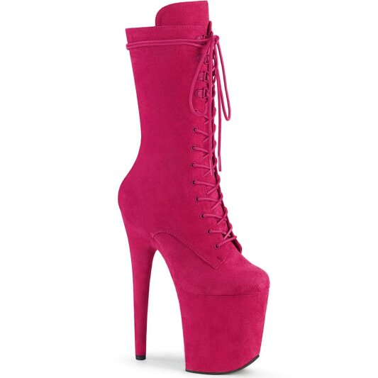 Pleaser FLAMINGO-1050FS Stivaletti con Plateau Camoscio Sintetico Rosa Chiaro EU-35 / US-5