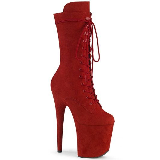 Pleaser FLAMINGO-1050FS Stivaletti con Plateau Camoscio Sintetico Rosso EU-42 / US-12