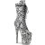 Pleaser FLAMINGO-1050SP Stivaletti con Plateau Pitonato Nero Bianco EU-35 / US-5