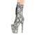 Pleaser FLAMINGO-1050SP Stivaletti con Plateau Pitonato Nero Bianco EU-37 / US-7