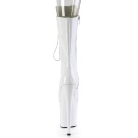 Pleaser FLAMINGO-1051 Stivaletti con Plateau Vernice Bianco EU-37 / US-7