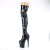 Pleaser FLAMINGO-3000HWR Stivali Sopra Il Ginocchio Con Plateau Vernice Ologramma Nero EU-39 / US-9