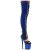Pleaser FLAMINGO-3027 Stivali Sopra Il Ginocchio Con Plateau Camoscio sintetico Blu EU-37 / US-7