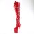 Pleaser FLAMINGO-3028 Stivali Sopra Il Ginocchio Con Plateau Vernice Rosso EU-38 / US-8