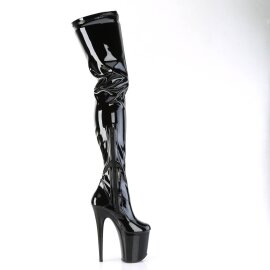 Pleaser FLAMINGO-4000 Stivali Sopra Il Ginocchio Con Plateau Vernice Nero EU-37 / US-7