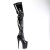Pleaser FLAMINGO-4000 Stivali Sopra Il Ginocchio Con Plateau Vernice Nero EU-37 / US-7