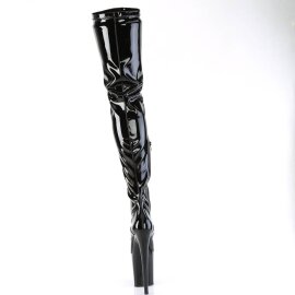 Pleaser FLAMINGO-4000 Stivali Sopra Il Ginocchio Con Plateau Vernice Nero EU-39 / US-9