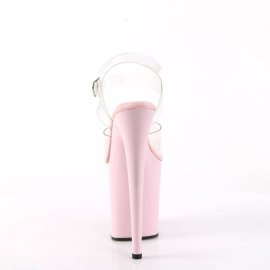 Pleaser FLAMINGO-808 Sandali con Plateau Trasparente Rosa Chiaro EU-38 / US-8