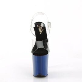 Pleaser FLAMINGO-808 Sandali con Plateau Trasparente Blu...