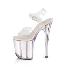 Pleaser FLAMINGO-808G Sandali con Plateau Glitter Trasparente Rosa EU-35 / US-5