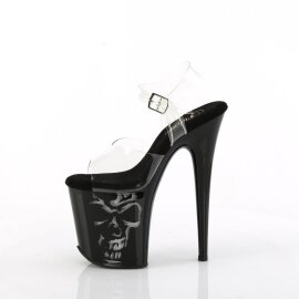 Pleaser FLAMINGO-808NLSK Sandali con Plateau Trasparente Nero EU-35 / US-5