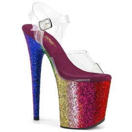 Pleaser FLAMINGO-808RBG Sandali con Plateau Glitter...