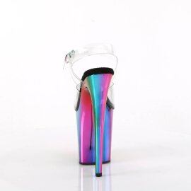 Pleaser FLAMINGO-808RC Sandali con Plateau Cromato Trasparente Multicolore EU-40 / US-10