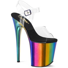 Pleaser FLAMINGO-808RC Sandali con Plateau Cromato...