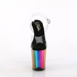 Pleaser FLAMINGO-808RC Sandali con Plateau Cromato Trasparente Multicolore EU-39 / US-9