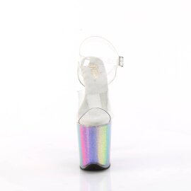 Pleaser FLAMINGO-808RG-01 Sandali con Plateau Glitter Trasparente Multicolore EU-35 / US-5