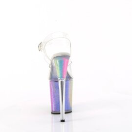 Pleaser FLAMINGO-808RG-01 Sandali con Plateau Glitter Trasparente Multicolore EU-35 / US-5