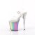 Pleaser FLAMINGO-808RG-01 Sandali con Plateau Glitter Trasparente Multicolore EU-35 / US-5
