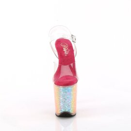 Pleaser FLAMINGO-808RG-02 Sandali con Plateau Glitter Trasparente Multicolore EU-35 / US-5