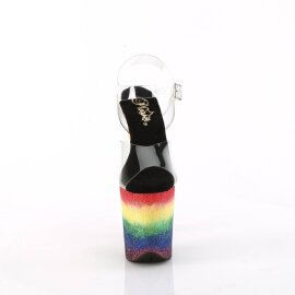 Pleaser FLAMINGO-808RG-04 Sandali con Plateau Glitter Trasparente Multicolore EU-35 / US-5