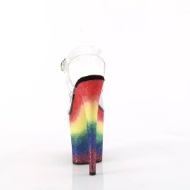 Pleaser FLAMINGO-808RG-04 Sandali con Plateau Glitter Trasparente Multicolore EU-35 / US-5