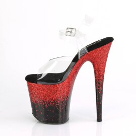 Pleaser FLAMINGO-808SS Sandali con Plateau Glitter Trasparente Nero EU-35 / US-5