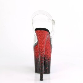 Pleaser FLAMINGO-808SS Sandali con Plateau Glitter Trasparente Nero EU-35 / US-5