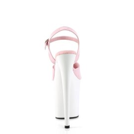 Pleaser FLAMINGO-809 Sandali con Plateau Vernice Rosa Bianco EU-35 / US-5