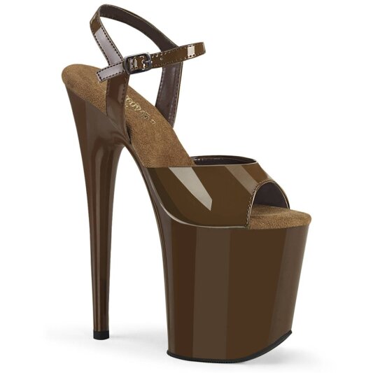 Pleaser FLAMINGO-809 Sandali con Plateau Vernice Moka EU-35 / US-5