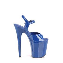 Pleaser FLAMINGO-809 Sandali con Plateau Vernice Blu EU-35 / US-5