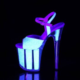 Pleaser FLAMINGO-810UVG Sandali con Plateau Glitter Neon Rosa Chiaro EU-35 / US-5
