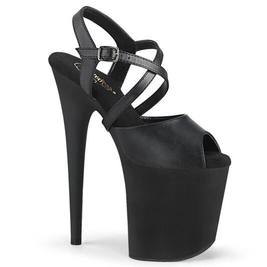 Pleaser FLAMINGO-824 Sandali con Plateau Similpelle Nero EU-35 / US-5