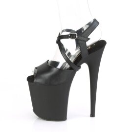 Pleaser FLAMINGO-824 Sandali con Plateau Similpelle Nero EU-35 / US-5