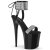 Pleaser FLAMINGO-870 Sandali con Plateau Vernice Strass Nero Argento EU-35 / US-5