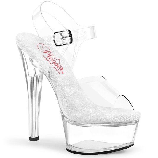 Pleaser GLEAM-608 Sandali con Plateau Trasparente EU-35 / US-5