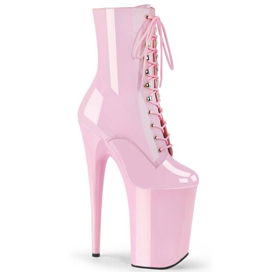 Pleaser INFINITY-1020 Stivaletti con Plateau Vernice Rosa Chiaro EU-37 / US-7